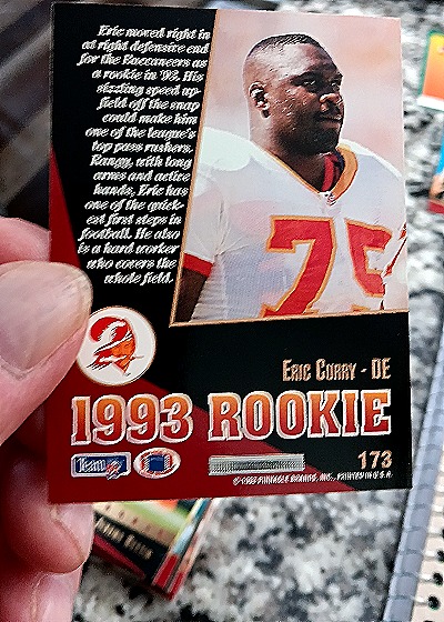 1993 Pro Set #173 Eric Curry Rookie — back