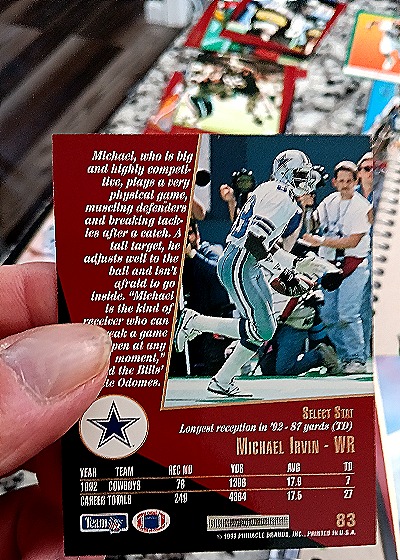 1993 Upper Deck #83 Michael Irvin — back
