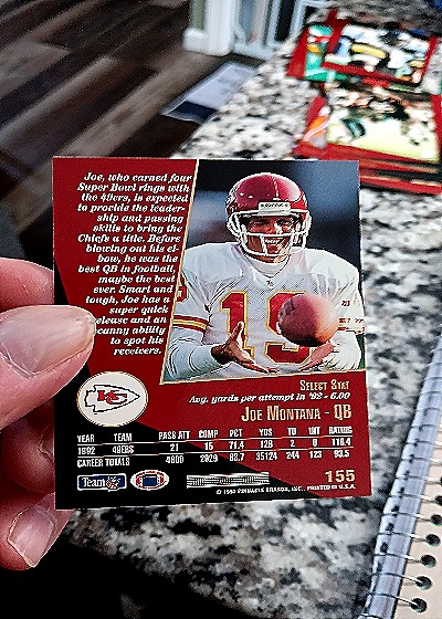 1993 Select #155 Joe Montana — back