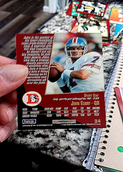 1993 Score Select #34 John Elway — back
