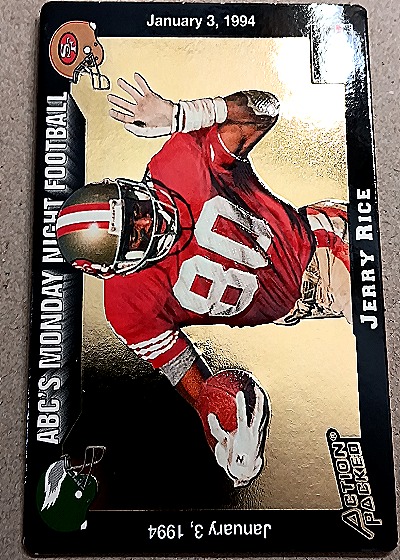 1993 Action Packed Monday Night Football #78 Jerry Rice — front