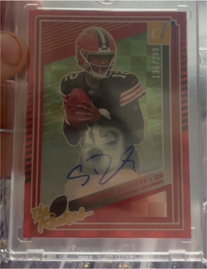 2025 Panini Donruss #136 Shedeur Sanders The Rookies Red Parallel — front