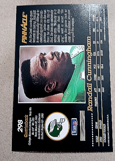 1993 Pinnacle Football #298 Randall Cunningham — back