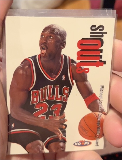 1998-99 NBA Hoops #13 Shout Outs Michael Jordan — front