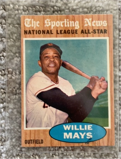 1962 Topps #395 Willie Mays The Sporting News National League All-Star — front