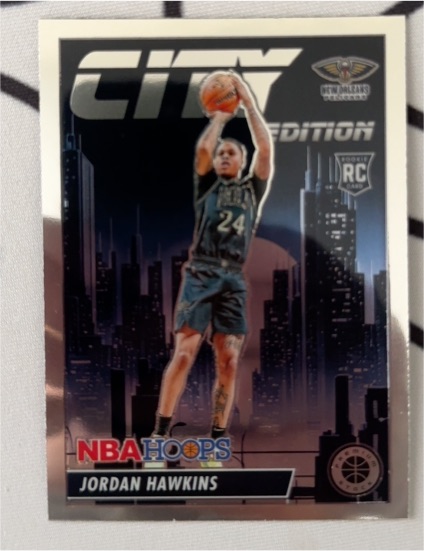 2023-24 Panini NBA Hoops Premium Stock City Edition #7 Jordan Hawkins — front
