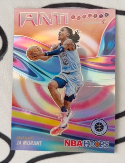 2023-24 Panini NBA Hoops Premium Stock #19 Ja Morant Anti Gravity Silver Prizm — front