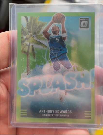 2024-25 Panini Donruss Optic #7 Anthony Edwards Splash Purple Prizm — front