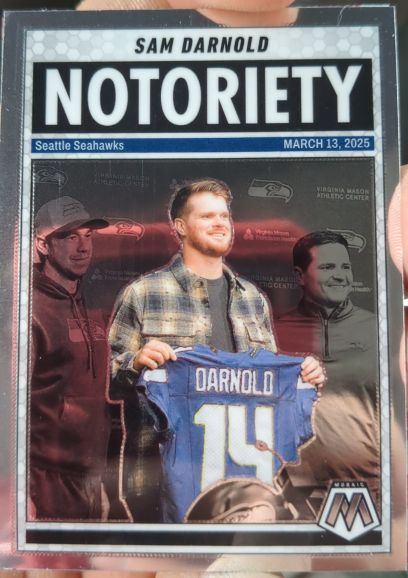 2025 Panini Mosaic Notoriety Sam Darnold — front