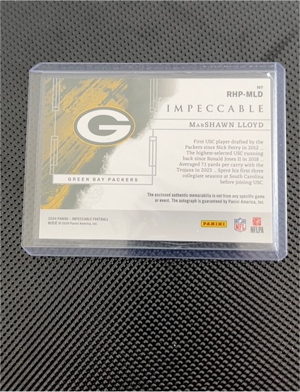 2024 Panini Impeccable #N9 Marshawn Lloyd — front