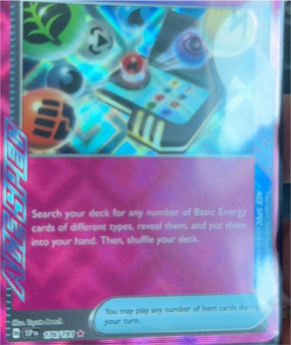 2024 Pokémon Surging Sparks #176 Energy Search Pro — front