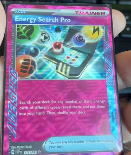 2023 Pokémon TCG SV08: Surging Sparks #176 Energy Search Pro — front