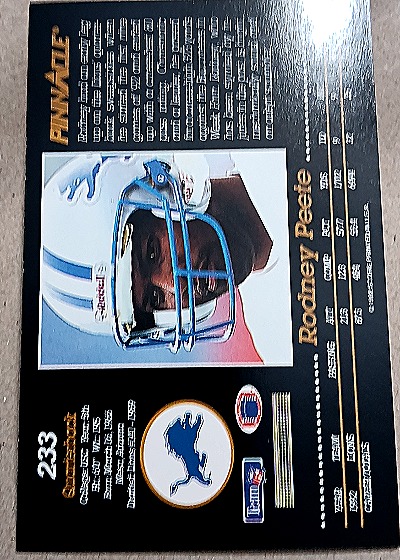 1993 Pinnacle #233 Rodney Peete — back