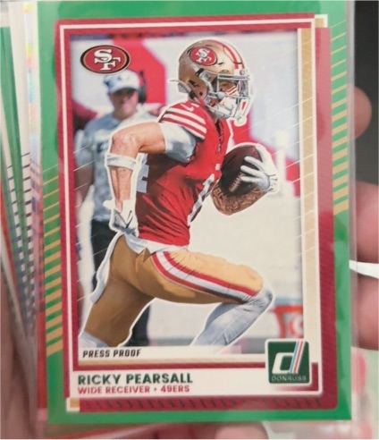 2025 Donruss #259 Ricky Pearsall Press Proof Green — front