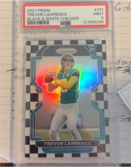 2021 Panini Prizm #331 Trevor Lawrence Black & White Checker — front