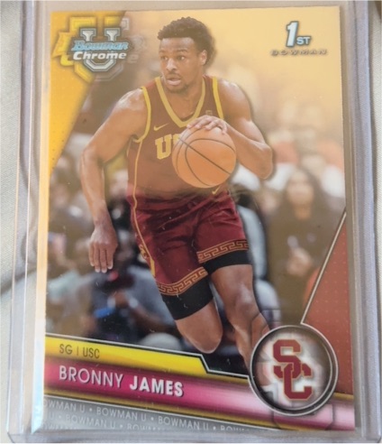 2023-24 Bowman University Chrome #95 Bronny James — front
