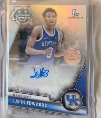 2023-24 Bowman University Chrome #46 Justin Edwards — front