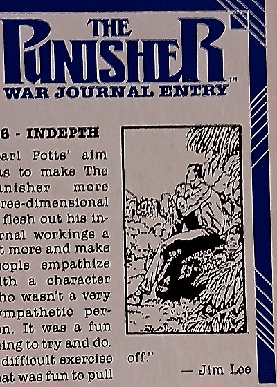 1992 Comic Images The Punisher War Journal Entry #6 — back