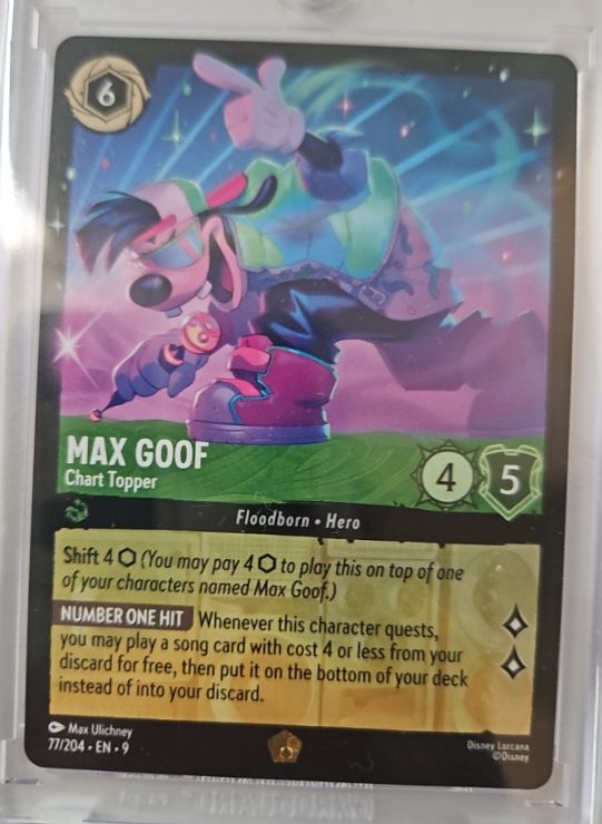 2025 Lorcana Fabled #77/204 Max Goof Chart Topper — front