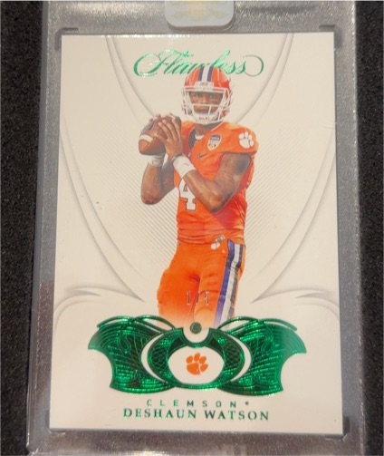 2019 Panini Flawless Collegiate Emerald #1 Deshaun Watson — front