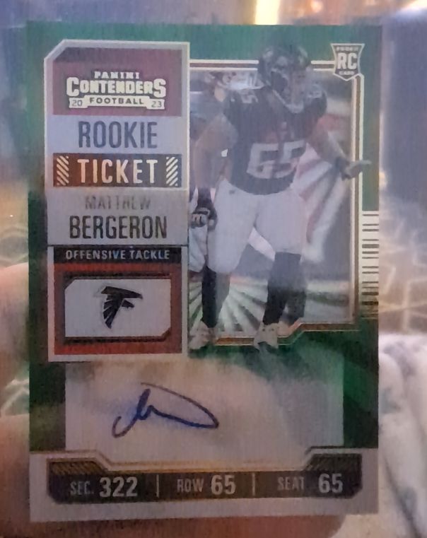 2023 Panini Contenders #164 Matthew Bergeron Rookie Ticket Auto — front