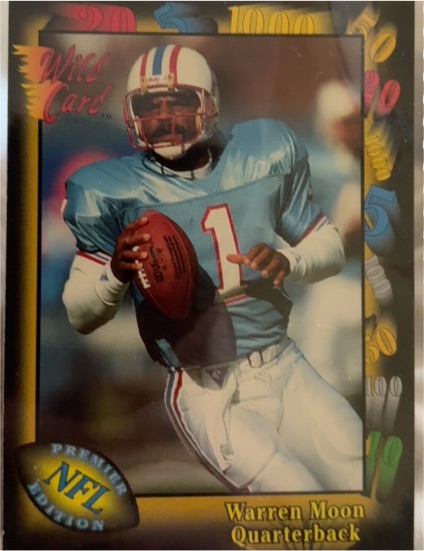 1991 Wild Card #27 Warren Moon Houston Oilers — front