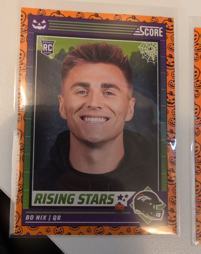 2024 Panini Score-A-Treat #4 Bo Nix Rising Stars Orange Pumpkins Rookie — front