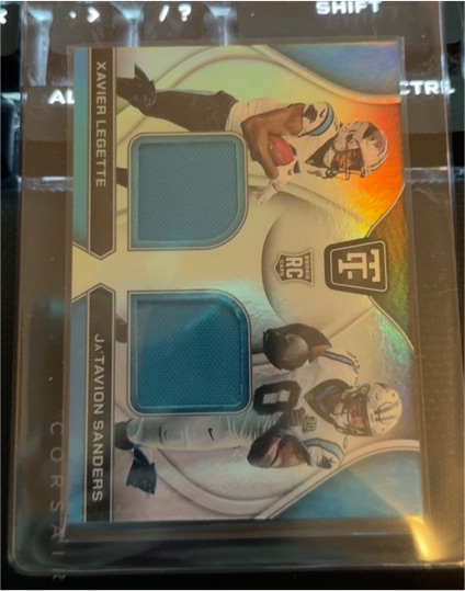 2024 Panini Totally Certified Rookie Dual Swatch #RDS-XX Xavier Legette / Ja'Tavion Sanders — front