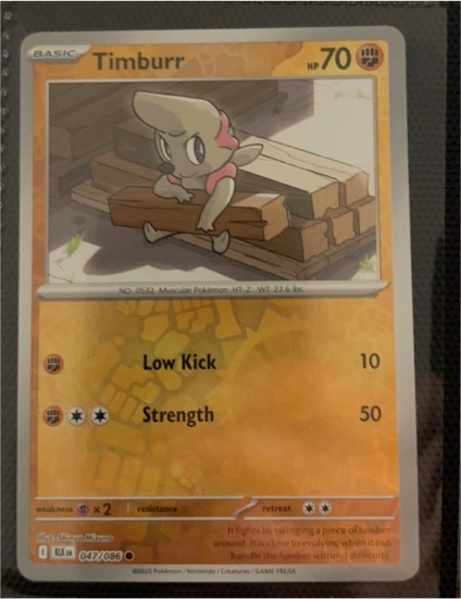 2025 Pokémon Scarlet & Violet #047 Timburr — front