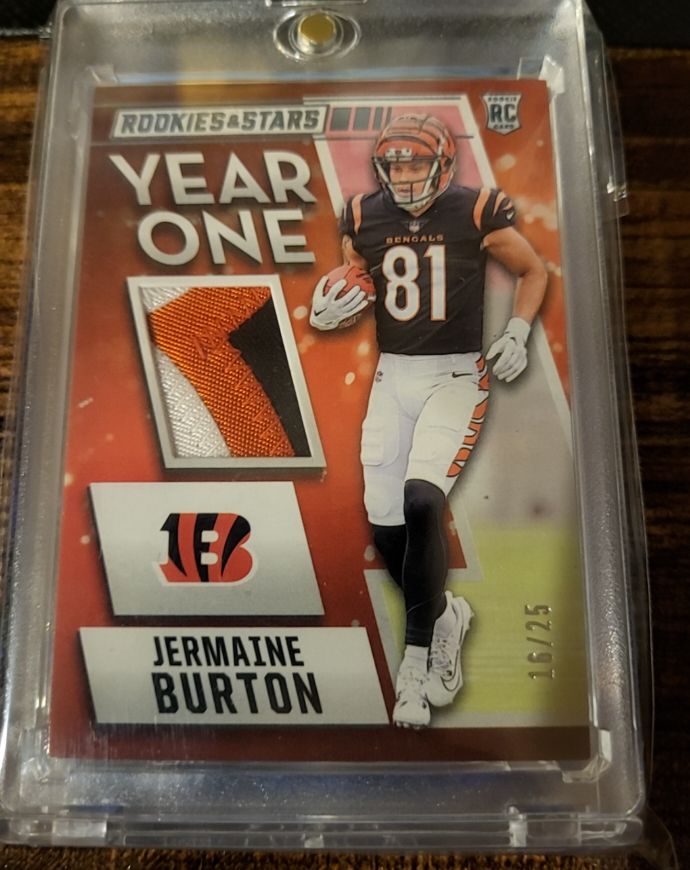 2024 Panini Rookies & Stars - Year 1 Relics Jermaine Burton #YO-JBN — front