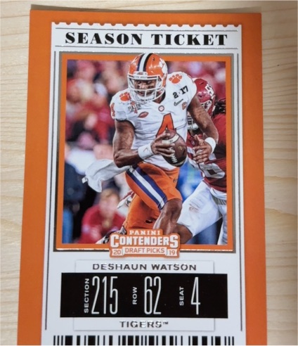2019 Panini Contenders Draft Picks Season Ticket #33 Deshaun Watson — front