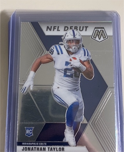 2020 Panini Mosaic #276 Jonathan Taylor NFL Debut Rookie Card — front