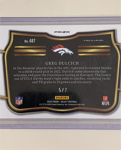 2022 Panini Select Football #487 Greg Dulcich — front