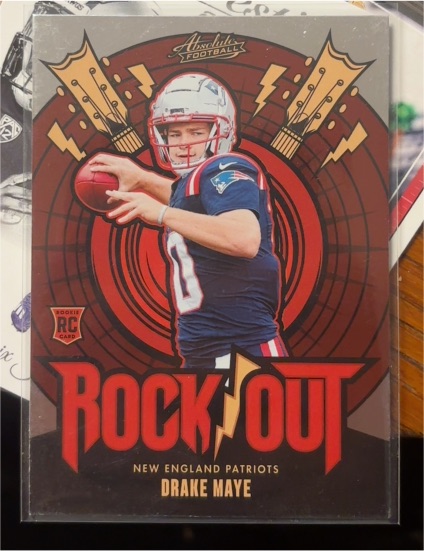 2024 Panini Absolute #RO-DME Drake Maye Rock Out — front