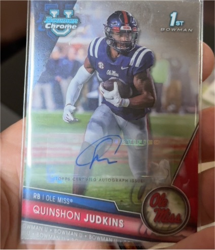 2023 Bowman University Chrome #135 Quinshon Judkins — front