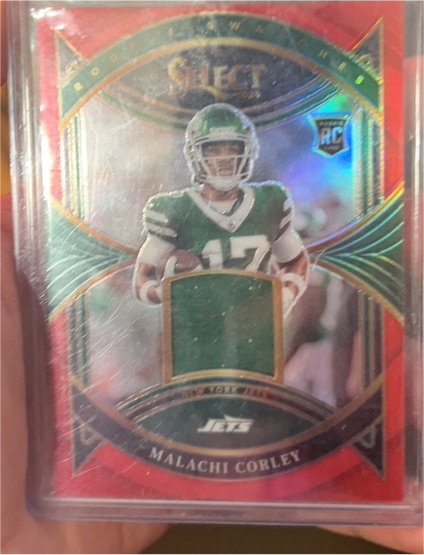 2024 Panini Select #RS-MCY Malachi Corley Rookie Swatches Red Prizm — front
