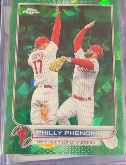 2022 Topps Chrome Update #US112 Philly Phenoms Rhys Hoskins Bryce Harper — front