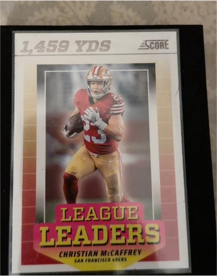 2024 Panini Score League Leaders #LL-CMY Christian McCaffrey — front