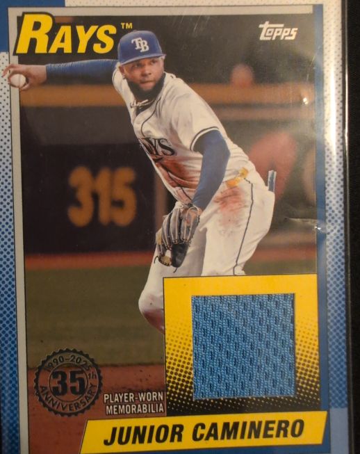 2025 Topps Series 1 #T90R-JC Junior Caminero 1990 Topps Relic — front