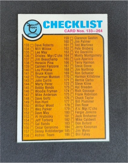 1973 Topps #264 Checklist 133-264 — front