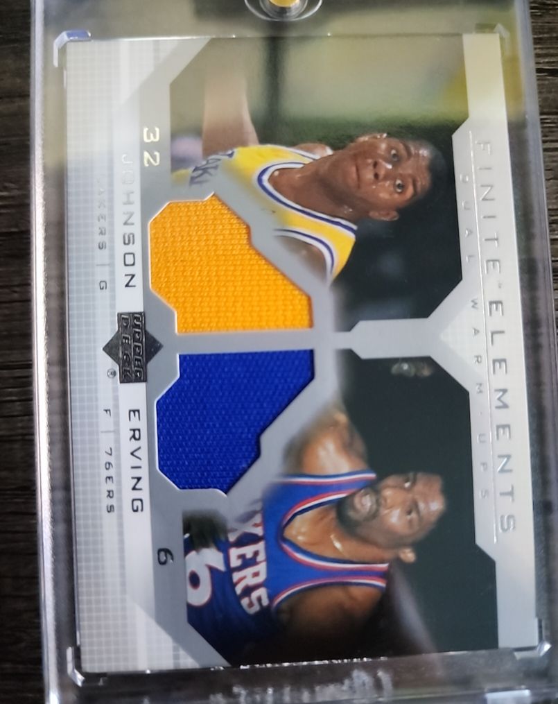 2003-04 Upper Deck Finite Elements Dual Warm-Ups #FE32 Antawn Jamison / Julius Erving — front