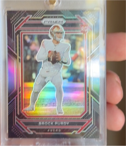 2022 Panini Chronicles Prizm Black Silver #PB-8 Brock Purdy — front
