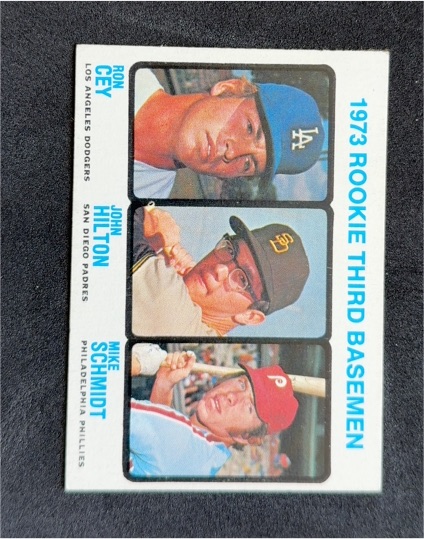 1973 Topps #615 Ron Cey, John Hilton, Mike Schmidt Rookie Third Basemen — front
