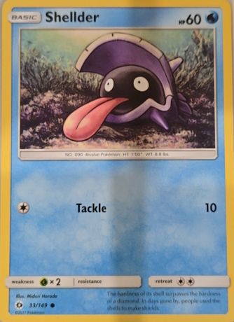 2017 Pokemon Sun & Moon #33 Shellder — front