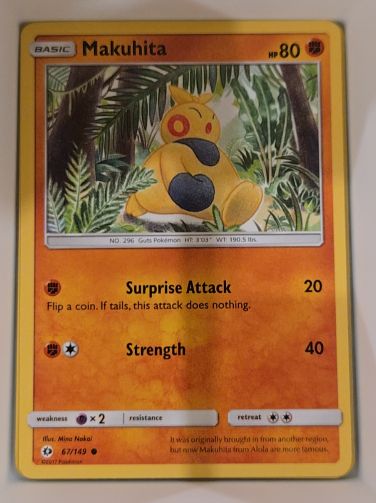 2017 Pokemon Sun & Moon #67 Makuhita — front
