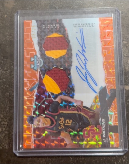 2024 Bowman University Best Dual Patch Auto J. Watkins — front