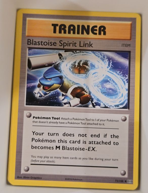 2016 Pokémon XY Evolutions #73 Blastoise Spirit Link — front