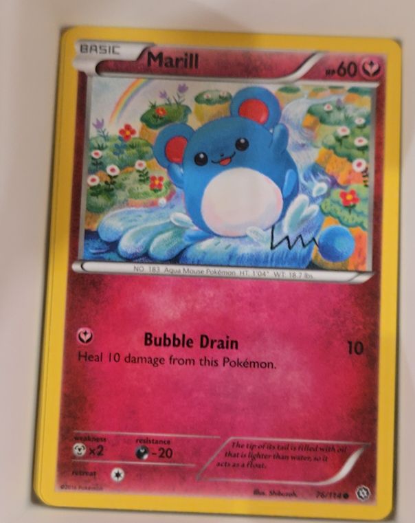 2016 Pokémon XY Steam Siege #76 Marill — front
