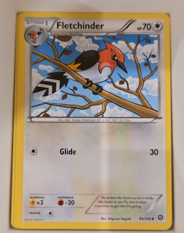 2016 Pokemon XY Steam Siege #95 Fletchinder — front