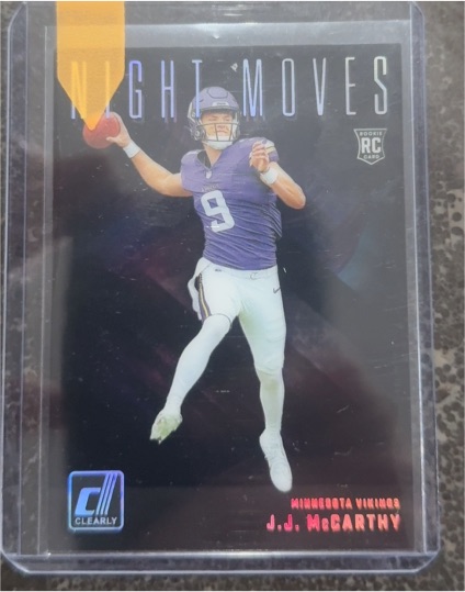 2024 Panini Clearly Donruss #3 J.J. McCarthy Night Moves Rookie — front
